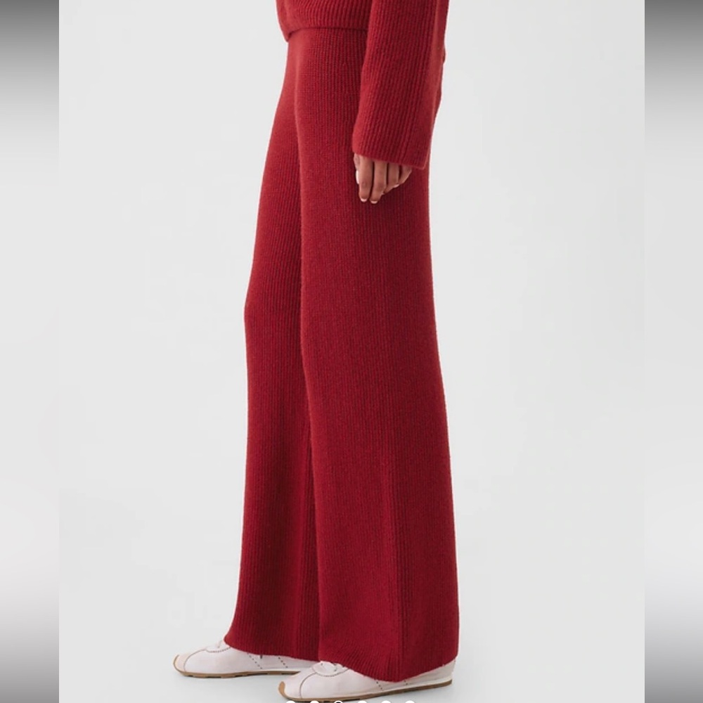 CashSoft Shaker-Stitch Sweater Pants - Picture 2 of 4